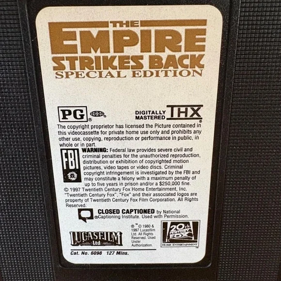 Star Wars Original Trilogy Special Edition VHS (1997) Gold Box Set THX PG Rental - Picture 15 of 16